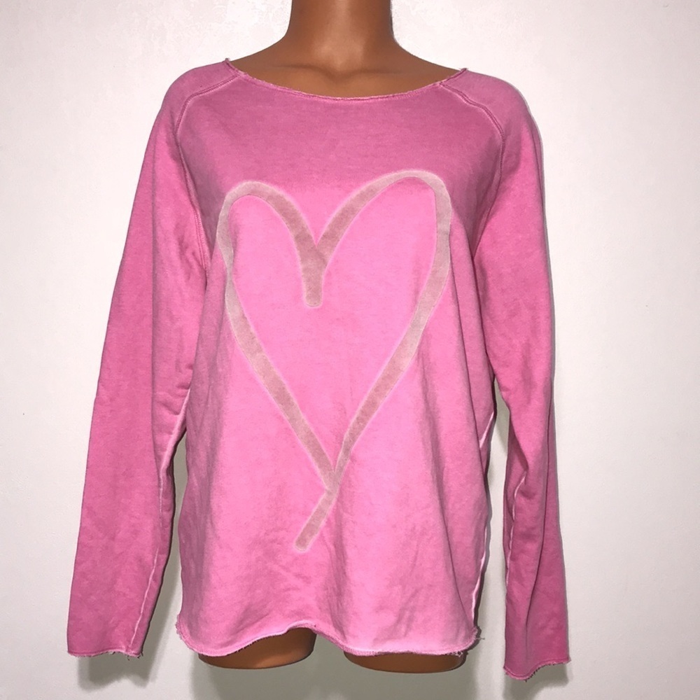 Better Rich New York Julia Crew Heart Oversized Sweatshirt Size Small